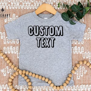 Custom Toddler Shirt Personalized Tee, Soft Cotton Blend (Heat Transfer Print, Eco Friendly, Sizes XS-XL) image 1