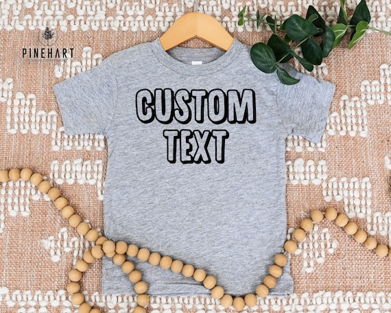 Custom Toddler Shirt Personalized Tee, Soft Cotton Blend (Heat Transfer Print, Eco Friendly, Sizes XS-XL)