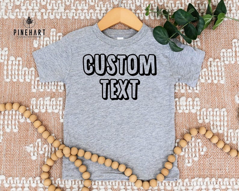 Custom Toddler Shirt Personalized Tee, Soft Cotton Blend (Heat Transfer Print, Eco Friendly, Sizes XS-XL) image 1