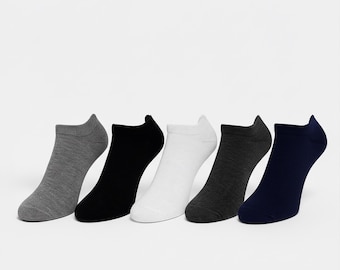 Men's Ankle Socks: Soft Cotton Blend - Low-Cut Multipack 5 Pack