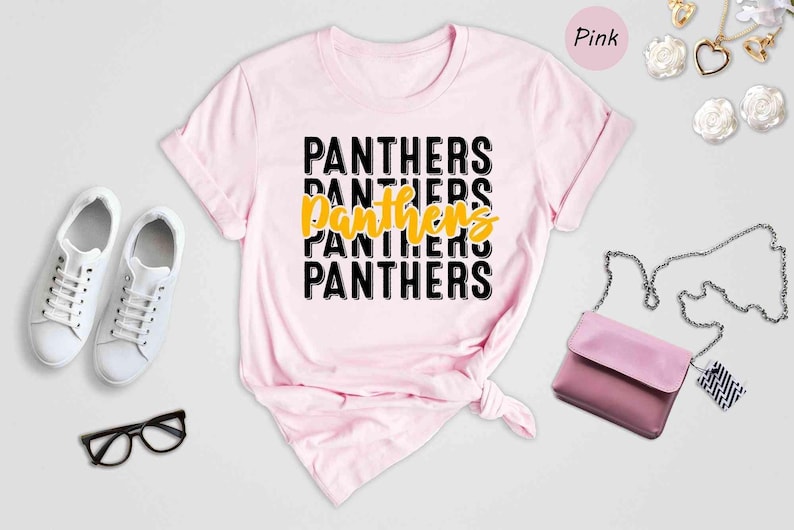 School Team Spirit Shirt: Panther Mascot Design - Ringspun Cotton, Preshrunk, Game Day Apparel image 2