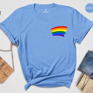 Gay Pride Rainbow Tee Unisex Shirt, Vibrant Colors (Preshrunk Cotton, Eco Friendly, Multiple Sizes)
