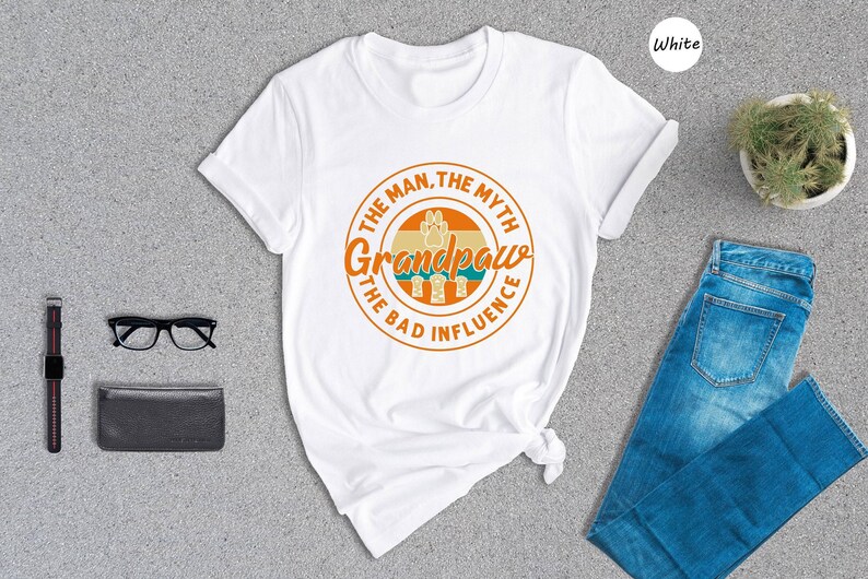 Grandpaw Dog Dad Funny Shirt - Casual Unisex Tee, Soft Ringspun Cotton, Pet Grandpa Gift, Family Bond Apparel afbeelding 2