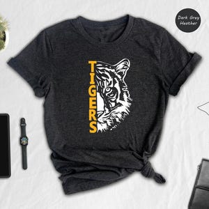 Tigers Mascot Shirt Team Spirit Tee: School Pride Apparel, Eco-Friendly Cotton Blend (Multiple Sizes, Casual Wear)