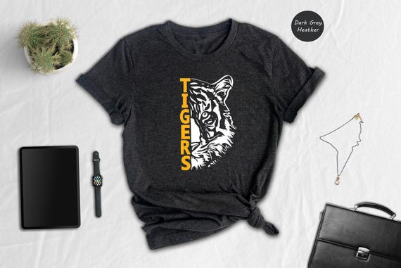 Tigers Mascot Shirt Team Spirit Tee: School Pride Apparel, Eco-Friendly Cotton Blend (Multiple Sizes, Casual Wear)