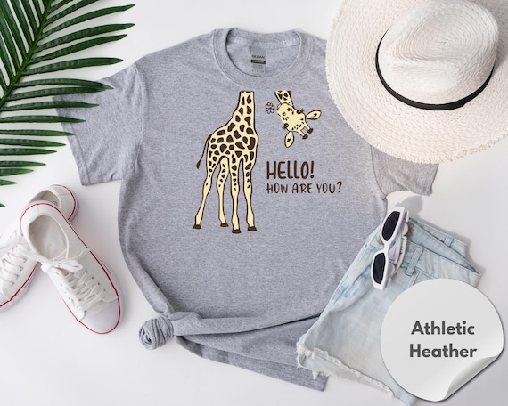 Sarcastic Quote Tee: Comic Giraffe Illustration - Sustainable Apparel, Casual Comfort, Animal Lover Gift