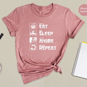 Eat Sleep Anime Repeat Shirt, Anime Shirt, Gift for Anime Lover, Gift for Anime Fan, Anime Otaku Shirt, Anime Sweatshirt, Cool Anime Shirt image 7