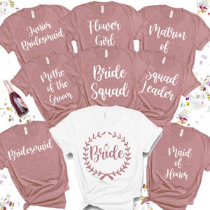 Bridal Party Shirt: Bachelorette, Bridesmaid, Wedding Squad Cotton Tee