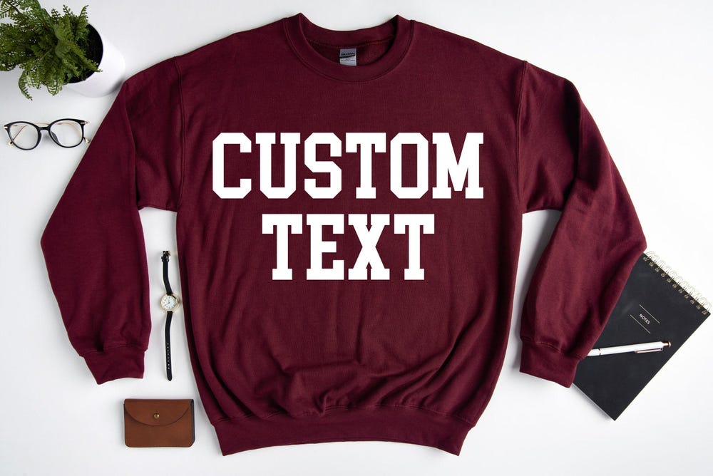 Shirtless Style Custom Text Sweatshirt, Sweatshirts For Women, Custom Sweatshirt, Personalized Sweatshirt, Matching Sweatshirt, Your Text Sweatshirt