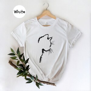 Cat Silhouette Shirt Funny Cat Lover Tee, Black Design (Unisex S-XXL, Eco Cotton, Digital Ink Print) Bild 3