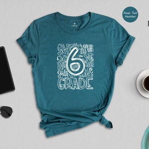 6th Grade Shirt Kids Tee, First Day School Celebration, Eco-Friendly Recycled Cotton (Soft Ringspun, Multiple Colors) image 1