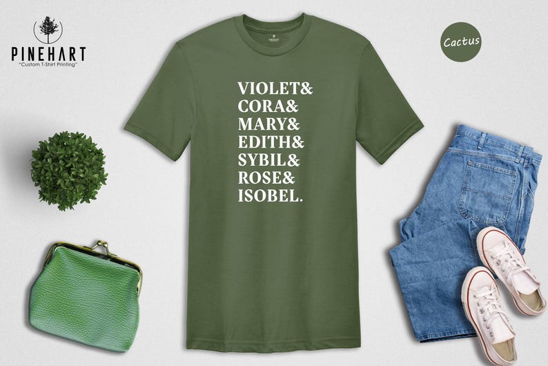 Downton Abbey Shirt: Vintage British Drama Tee, Character Names Design | Eco Friendly Cotton, Soft Ringspun, Fan Gift For Her image 4