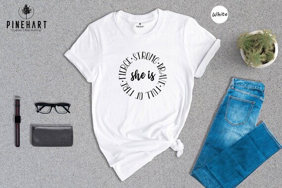 Strong Woman Shirt Empowering Tee: Feminist Fire Spirit Graphic, Eco Friendly Cotton Blend (Multiple Sizes, Durable Print)
