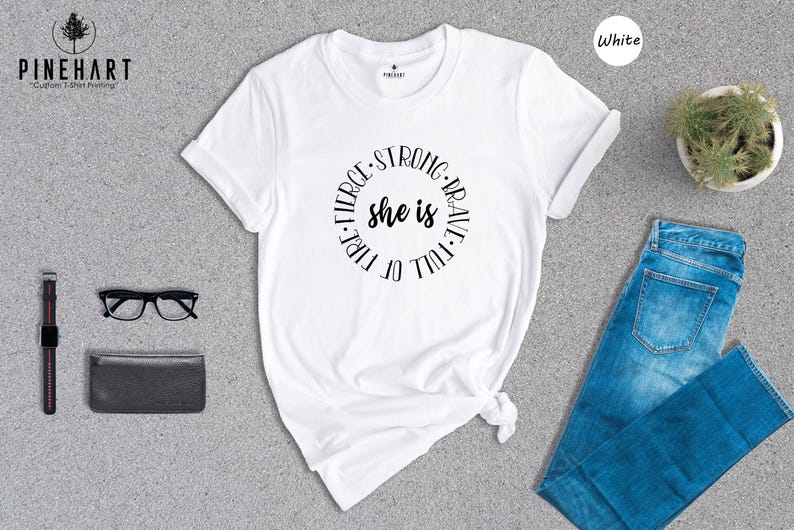 Strong Woman Shirt Empowering Tee: Feminist Fire Spirit Graphic, Eco Friendly Cotton Blend (Multiple Sizes, Durable Print) image 1
