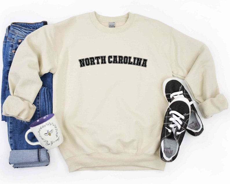 Vintage North Carolina State Sweatshirt, North Carolina State Map ...