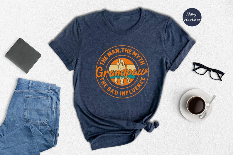 Grandpaw Dog Dad Funny Shirt - Casual Unisex Tee, Soft Ringspun Cotton, Pet Grandpa Gift, Family Bond Apparel afbeelding 6
