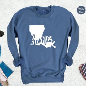 Louisiana State Shirts, Louisiana State Map Shirt, Louisiana Travel Gifts, Louisiana Apparel, Louisiana Clothing, Louisiana Home Sweatshirt