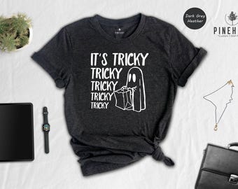 It's Tricky Ghost Shirt, Funny Halloween Trick Or Treat Tee, Retro Rap Parody Shirt, Cute Ghost Graphic Tee, Halloween Gift Shirt