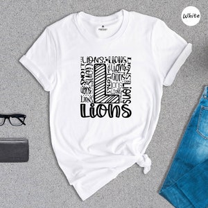 Team Mascot T-Shirt, Lions Team Shirt, Lions Football Shirt, Lions Fan Gift, Lions School Tee, Lions School Spirit Tshirt