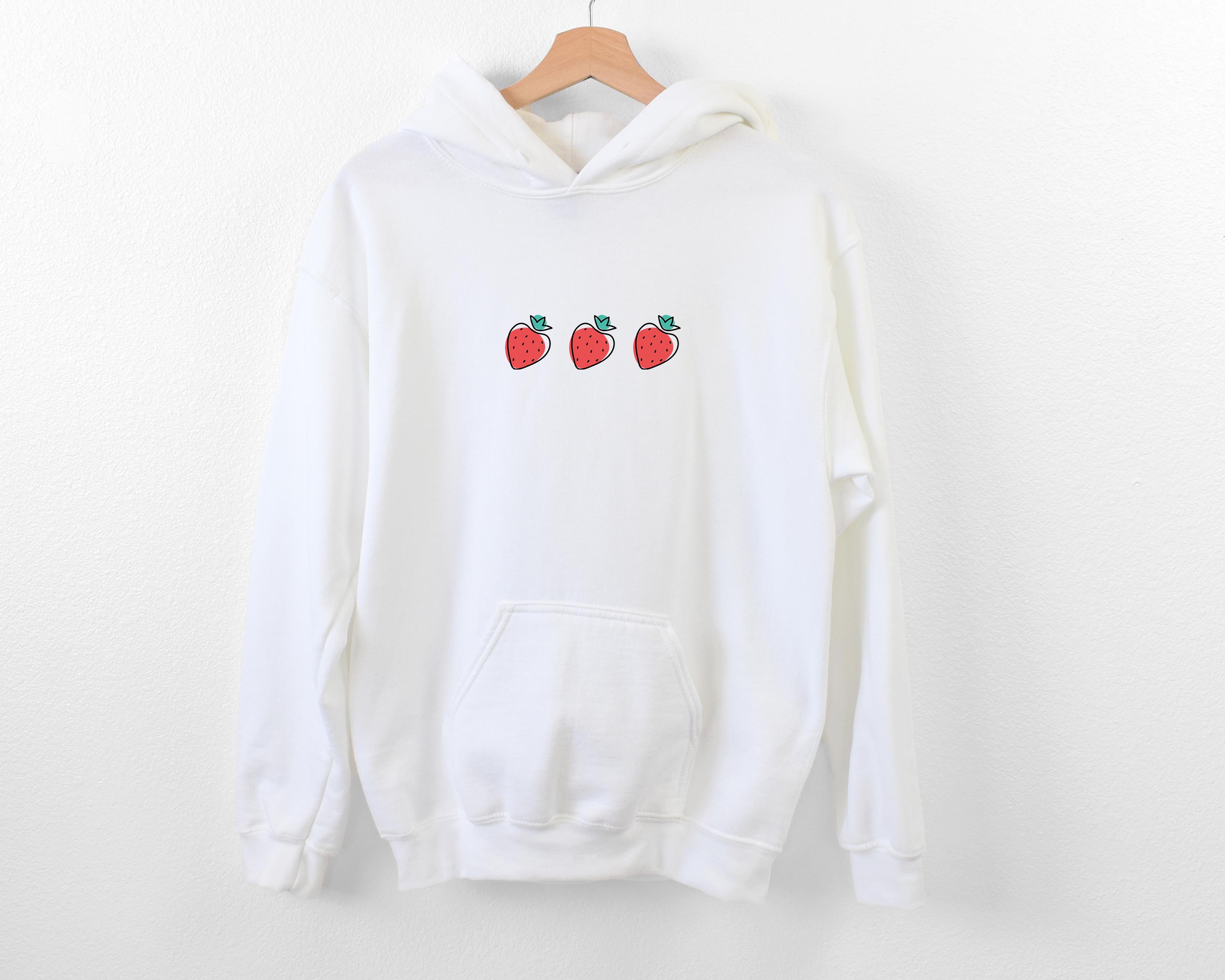 Vintage Inspired Red Cozy Sweatshirt, Strawberry Fruit Graphic 
