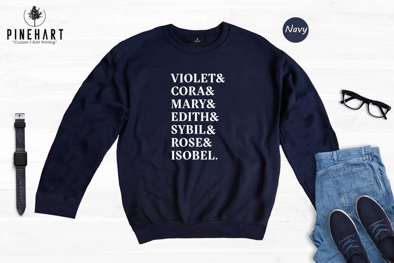 Downton Abbey Shirt: Vintage British Drama Tee, Character Names Design | Eco Friendly Cotton, Soft Ringspun, Fan Gift For Her image 8