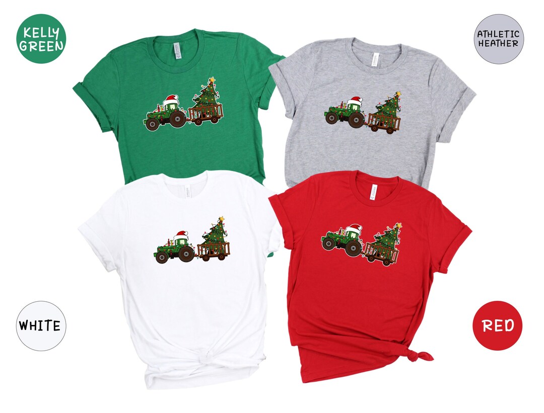 Christmas Tractor Shirt, Gift for Farmer, Country Xmas Shirt, Christmas Tree Shirt, Christmas