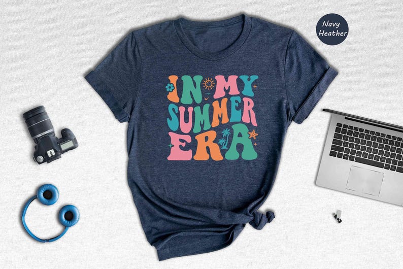 In My Summer Era Shirt, Retro Wavy Summer Vacation Tee, Trendy Groovy Beach Top, Gift for Her zdjęcie 6