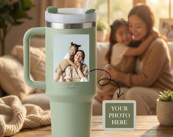 Photo Collage 40oz Tumbler with Handle: Custom Logo Gift