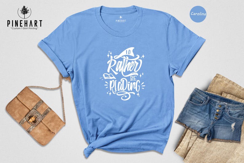 I'd Rather Be Reading Shirt, Funny Book Lover Tee, Bookworm Gift for Her Him, Cute Reading Quote T-Shirt, Librarian Teacher Gift image 6