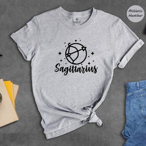 Zodiac Birthday Tee - Sagittarius Star Sign Shirt - Eco Friendly Cotton, Personalized Text, Multiple Color Choices image 2