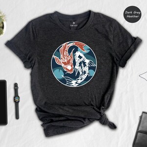 Yin Yang Koi Fish Shirt, Japanese Art T-Shirt, Balance Harmony Tee, Asian Culture Gift, Zen Nature Lover Shirt image 4