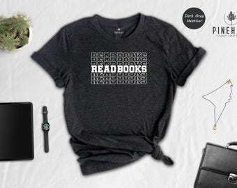 Read Books Shirt, Retro Varsity Bookworm Tee, Book Lover Gift for Teacher, Librarian Reading Shirt, Unisex Bookish T Shirt
