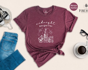 Midnight Margaritas Triple Moon Goddess Tee, Mystical Vibes Shirt (Sizes S-XXL, Cotton Blend, Eco Friendly Apparel)
