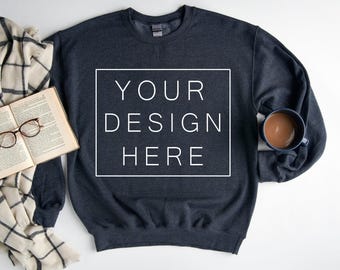 Custom Text Apparel Sweatshirt, Personalized Cozy Ringspun Cotton (Unisex Sizes, Soft Heather Colors, Eco Friendly Materials)