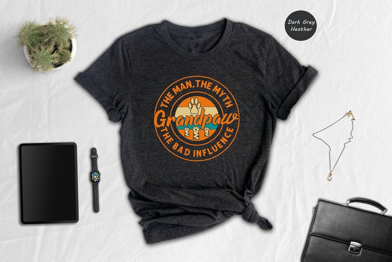 Grandpaw Dog Dad Funny Shirt - Casual Unisex Tee, Soft Ringspun Cotton, Pet Grandpa Gift, Family Bond Apparel afbeelding 1