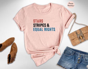 Equal Rights Shirt Patriotic Cotton Tee, Freedom And Equality Design (Unisex S-XXL, Soft Preshrunk Cotton, Rally Wear)