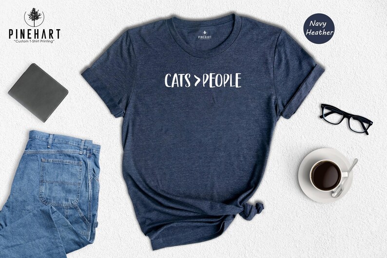 Cat Lover Shirt Casual Tee: Vibrant Cat Mom Design, Eco Friendly Heather Blend (Soft Cotton, Durable Print, Multiple Sizes) image 6