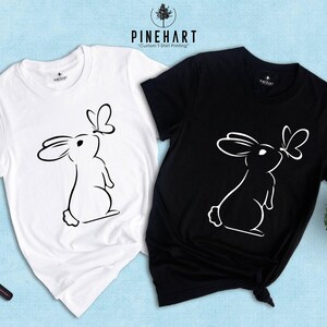 Rabbit Lover Shirt Cute Bunny Tee: Butterfly Accent Design, Soft Preshrunk Cotton | Comfortable Fit, Multiple Sizes image 7