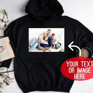 Personalized Hoodie: Custom Photo or Text - Soft Cotton Blend