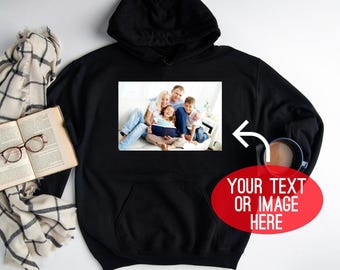 Personalized Hoodie: Custom Photo or Text - Soft Cotton Blend