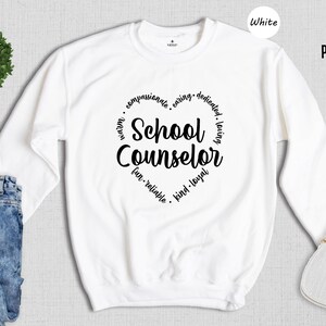 Heart Graphic Tee School Counselor Shirt: Sustainable Casual Wear, Soft Cotton (Sizes S-XXL, Eco Friendly) image 8