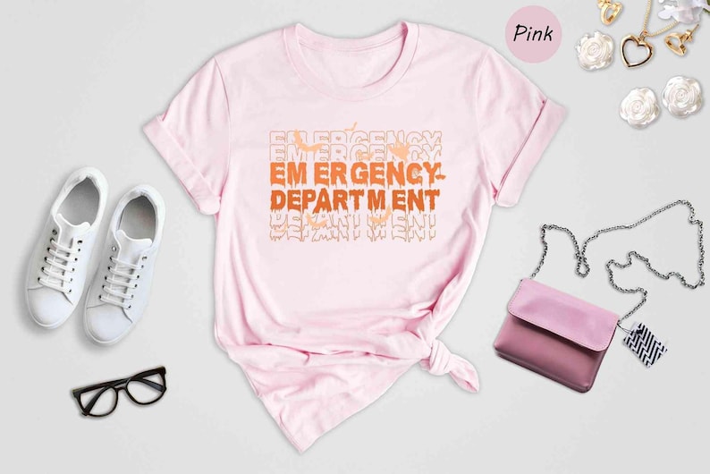 Er Nurse Shirt - Spooky Ghost Design Halloween Tee - Durable Print, Soft Breathable Fabric, Unisex Medical Gift image 3