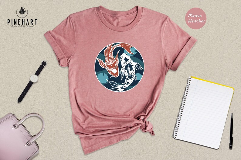 Yin Yang Koi Fish Shirt, Japanese Art T-Shirt, Balance Harmony Tee, Asian Culture Gift, Zen Nature Lover Shirt image 7
