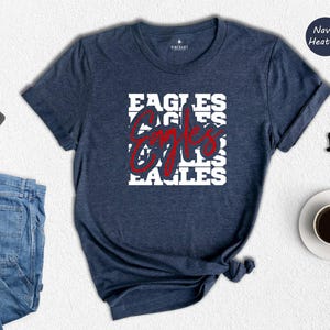 Eagles Mascot Shirt Casual Tee, Soft Cotton Blend, Eco-Friendly Print (Preshrunk Cotton, Sizes S-XXL) image 6