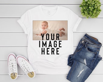 Custom Picture Tee Personalized Photo Shirt, Vibrant Colors (Unisex Sizes, Soft Ringspun Cotton, Easy Care)