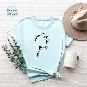 Cat Silhouette Shirt Funny Cat Lover Tee, Black Design (Unisex S-XXL, Eco Cotton, Digital Ink Print) Bild 2