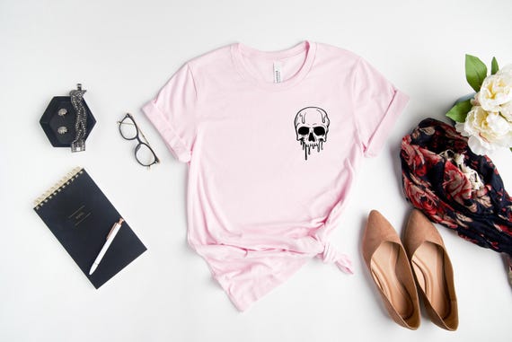Unisex Halloween Tee Spooky Skeleton Top, Melting Skull Graphic (S-XXL, Eco Cotton Blend, Digital Ink Print)