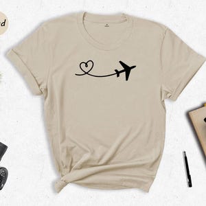 Airplane Heart Shirt Travel Lover Tee, Soft Preshrunk Cotton (Unisex S-XXL, Eco Friendly, Comfortable Fit) image 7