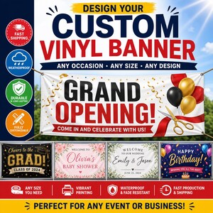 Custom Vinyl Banner | Waterproof Outdoor Sign | Business, Event, Wedding, Birthday image 5
