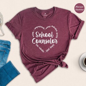 Heart Graphic Tee School Counselor Shirt: Sustainable Casual Wear, Soft Cotton (Sizes S-XXL, Eco Friendly) image 2